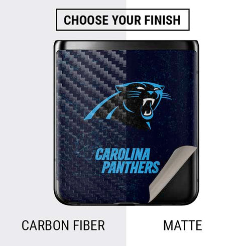 NFL Carolina Panthers Distressed Galaxy Z Flip Skin