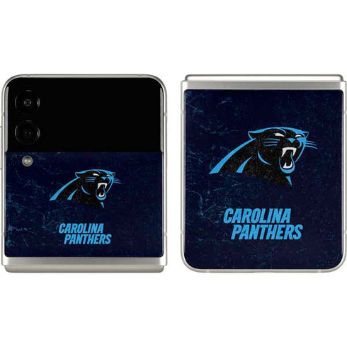 NFL Carolina Panthers Distressed Galaxy Z Flip3 5G Skin