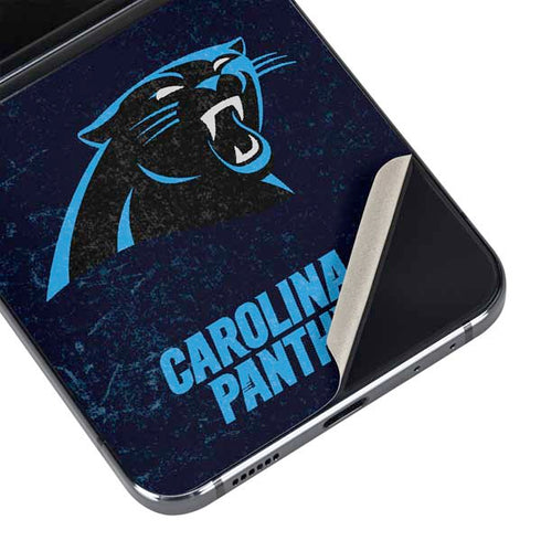NFL Carolina Panthers Distressed Galaxy Z Flip5 5G Skin