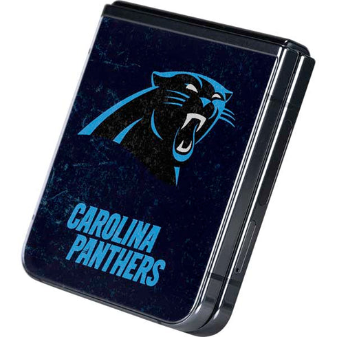 NFL Carolina Panthers Distressed Galaxy Z Flip5 5G Skin