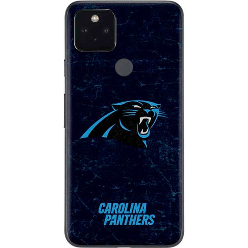 NFL Carolina Panthers Distressed Google Pixel 5a Skin