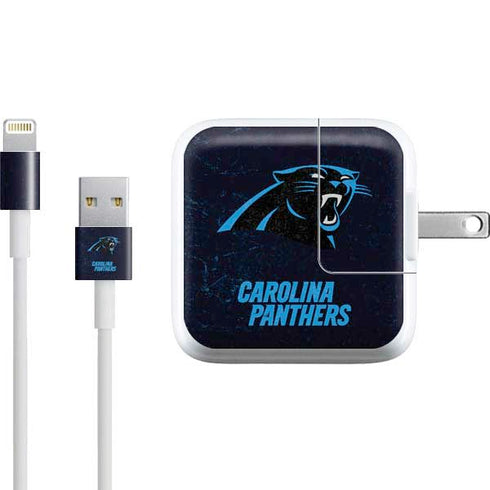 NFL Carolina Panthers Distressed iPad Charger (10W USB) Skin