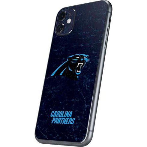 NFL Carolina Panthers Distressed iPhone 11 Skin