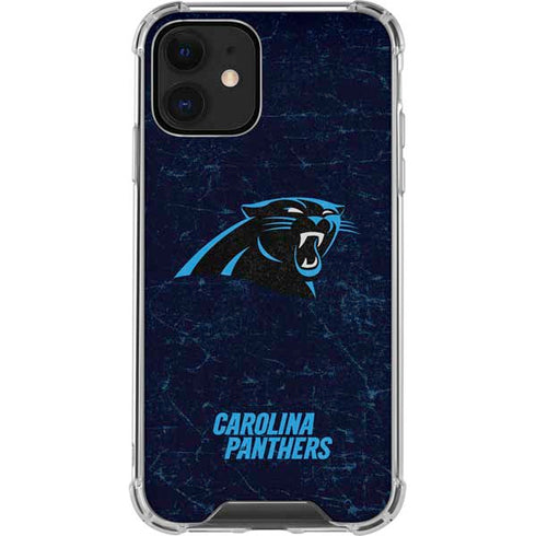 NFL Carolina Panthers Distressed iPhone 12 Clear Case