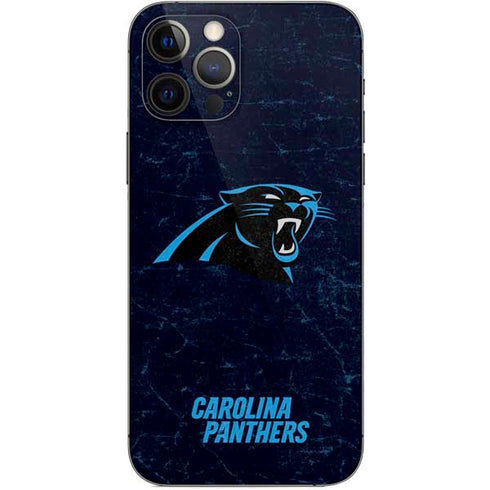 NFL Carolina Panthers Distressed iPhone 12 Pro Skin