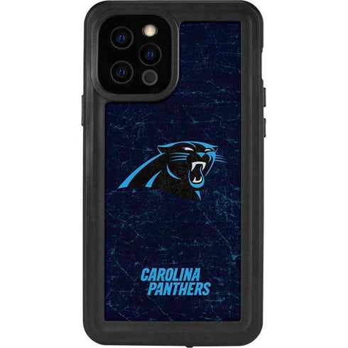 NFL Carolina Panthers Distressed iPhone 12 Pro Waterproof Case