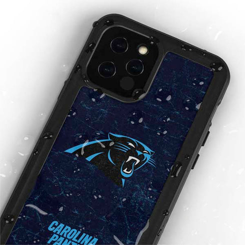 NFL Carolina Panthers Distressed iPhone 12 Pro Waterproof Case