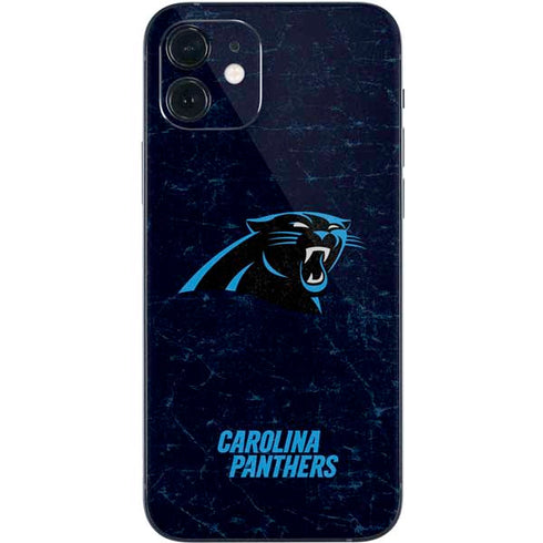 NFL Carolina Panthers Distressed iPhone 12 Skin