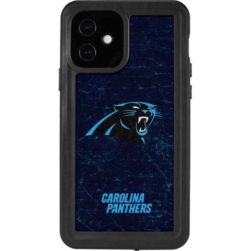 NFL Carolina Panthers Distressed iPhone 12 Waterproof Case