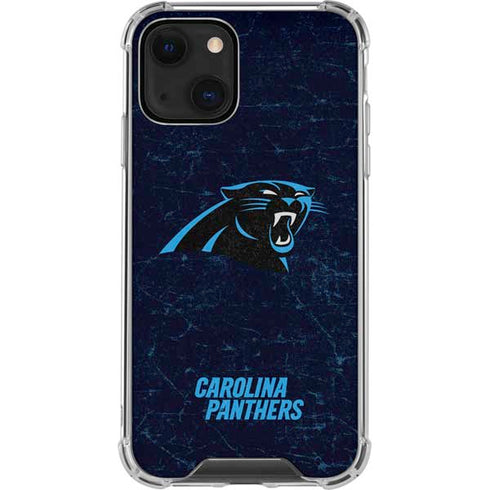 NFL Carolina Panthers Distressed iPhone 13 Mini Clear Case