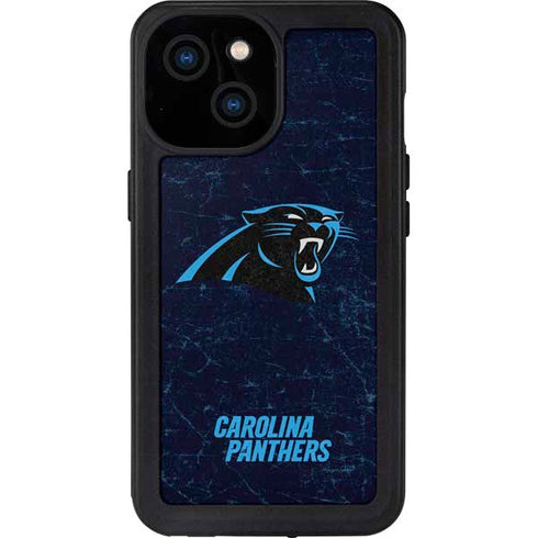 NFL Carolina Panthers Distressed iPhone 13 Mini Waterproof Case