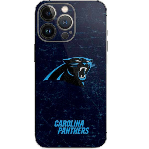 NFL Carolina Panthers Distressed iPhone 13 Pro Skin