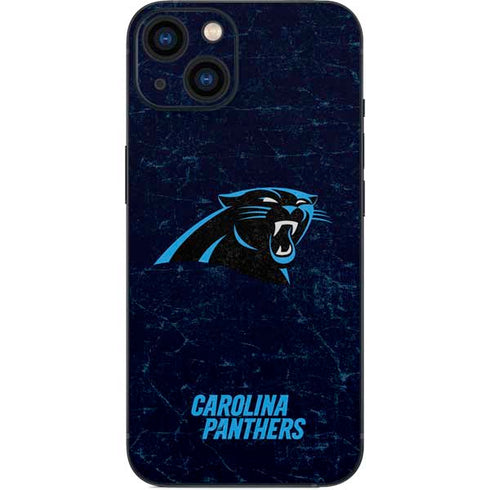 NFL Carolina Panthers Distressed iPhone 13 Skin