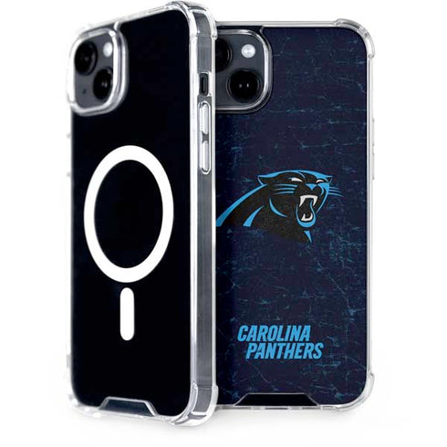 NFL Carolina Panthers Distressed iPhone 15 Plus MagSafe Case