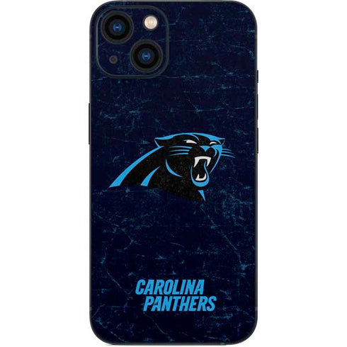 NFL Carolina Panthers Distressed iPhone 15 Plus Skin