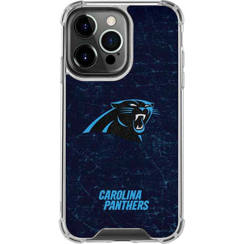 NFL Carolina Panthers Distressed iPhone 15 Pro Clear Case