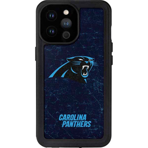 NFL Carolina Panthers Distressed iPhone 14 Pro Max Waterproof Case