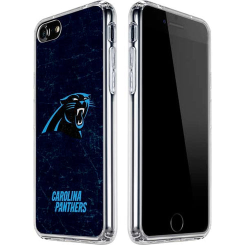 NFL Carolina Panthers Distressed iPhone SE (2nd & 3rd Gen) Clear Case