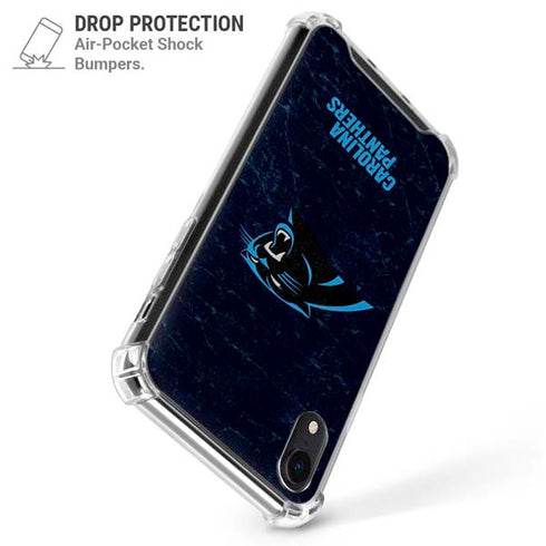 NFL Carolina Panthers Distressed iPhone XR Clear Case