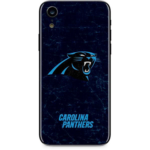 NFL Carolina Panthers Distressed iPhone XR Skin