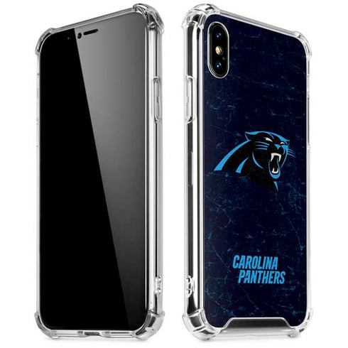NFL Carolina Panthers Distressed iPhone XS Max Clear Case