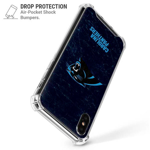 NFL Carolina Panthers Distressed iPhone XS Max Clear Case