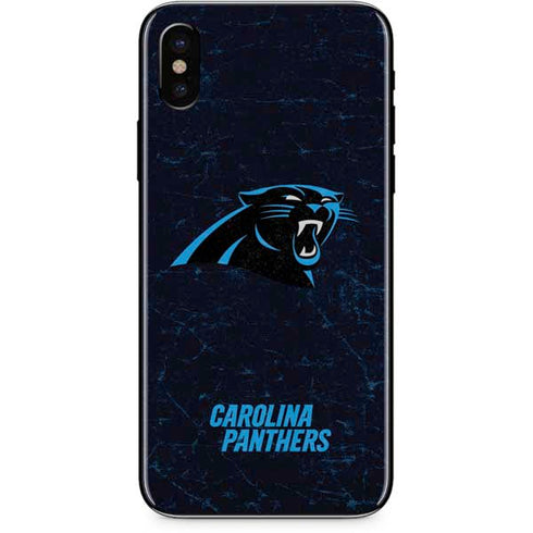 NFL Carolina Panthers Distressed iPhone XS Skin