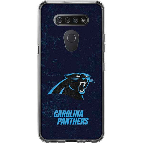 NFL Carolina Panthers Distressed LG K51/Q51 Clear Case