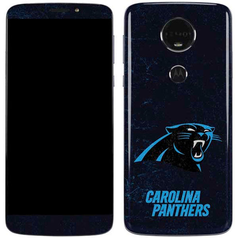 NFL Carolina Panthers Distressed Moto E5 Plus Skin