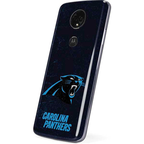 NFL Carolina Panthers Distressed Moto E5 Plus Skin