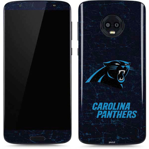 NFL Carolina Panthers Distressed Moto G6 Skin