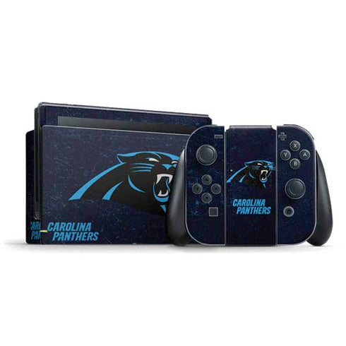 NFL Carolina Panthers Distressed Nintendo Switch Bundle Skin