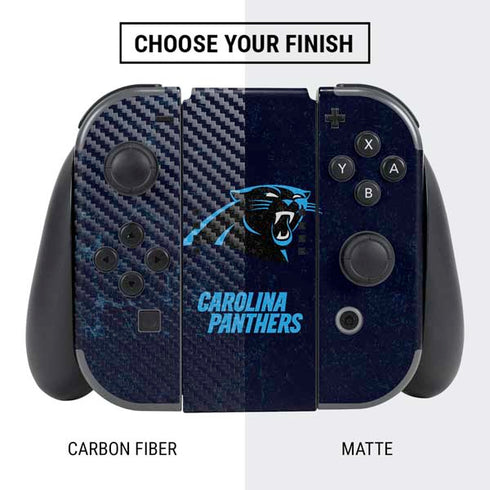 NFL Carolina Panthers Distressed Nintendo Switch Bundle Skin