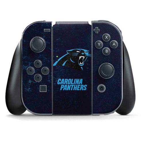 NFL Carolina Panthers Distressed Nintendo Switch (2017-2021) Joy-Con Controller Skin
