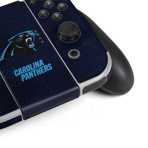 NFL Carolina Panthers Distressed Nintendo Switch OLED (2021) Skin