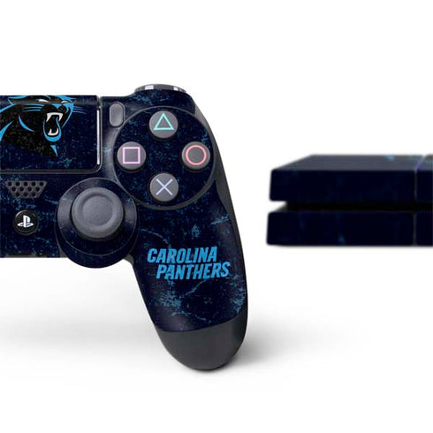 NFL Carolina Panthers Distressed PS4 Console and Controller Bundle Skin