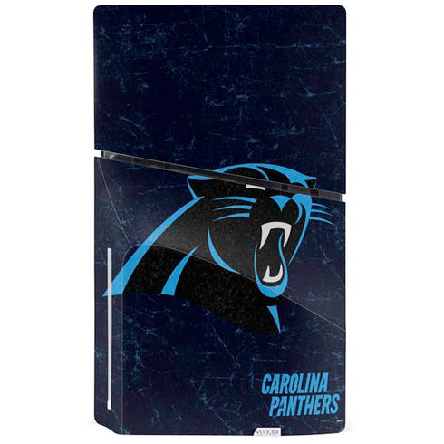 NFL Carolina Panthers Distressed PS5 Slim Disk Console Skin