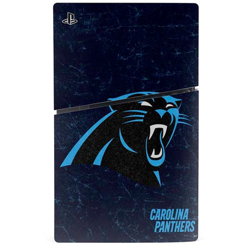 NFL Carolina Panthers Distressed PS5 Slim Digital Edition Bundle Skin