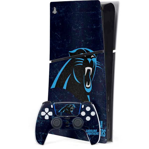 NFL Carolina Panthers Distressed PS5 Slim Digital Edition Console Skin