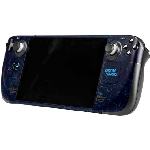 NFL Carolina Panthers Distressed Steam Deck Handheld Gaming Computer Skin