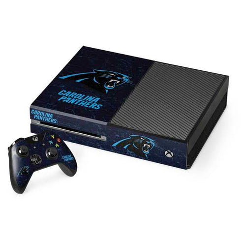 NFL Carolina Panthers Distressed Xbox One Console and Controller Bundle Skin