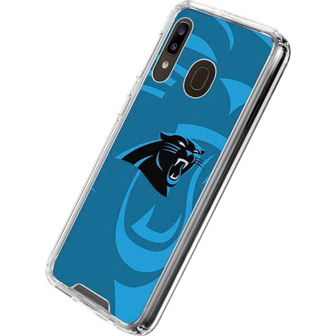 NFL Carolina Panthers Double Vision Galaxy A30 Clear Case