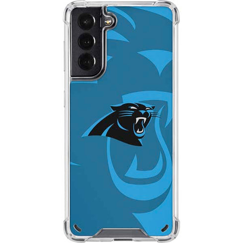 NFL Carolina Panthers Double Vision Galaxy S21 5G Clear Case