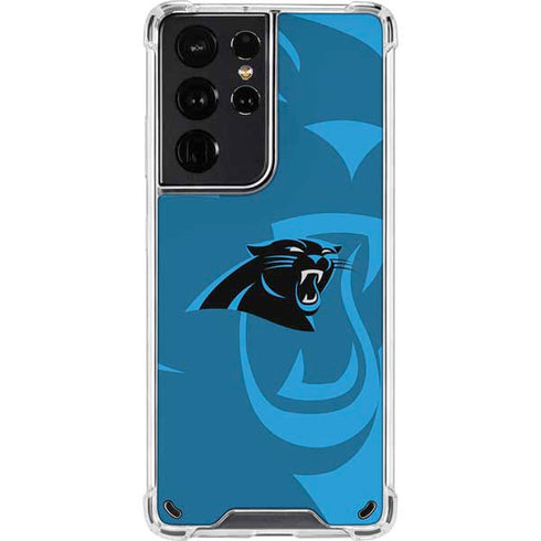 NFL Carolina Panthers Double Vision Galaxy S21 Ultra 5G Clear Case