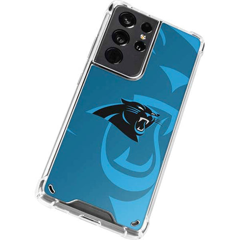 NFL Carolina Panthers Double Vision Galaxy S21 Ultra 5G Clear Case