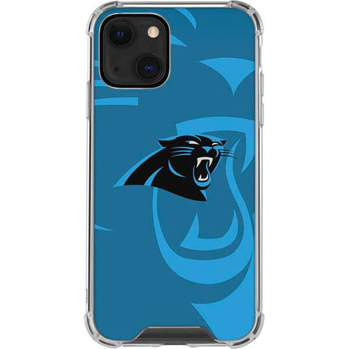 NFL Carolina Panthers Double Vision iPhone 13 Mini Clear Case