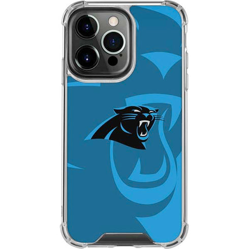 NFL Carolina Panthers Double Vision iPhone 14 Pro Clear Case