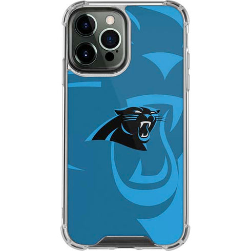 NFL Carolina Panthers Double Vision iPhone 14 Pro Max Clear Case