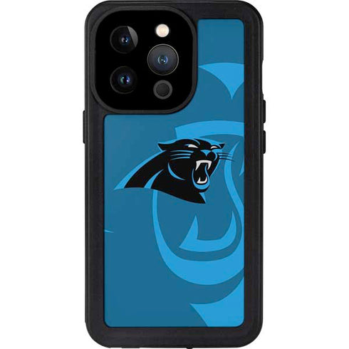 NFL Carolina Panthers Double Vision iPhone 14 Pro Waterproof Case