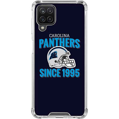 NFL Carolina Panthers Helmet Galaxy A12 Clear Case
